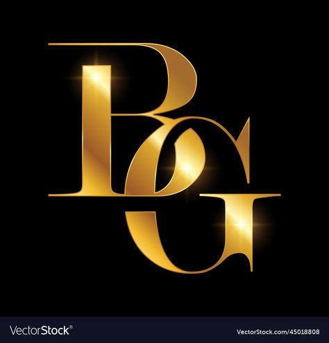 Bg Logo, Initials Logo Letters, Black Background With Gold, Rose Flower Pictures, Golden Background, Gold Monogram, Graphic Design Poster, Gold Letters, Initial Letters