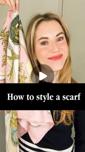 FOND Roni Brunn on Instagram: "My favorite (easy) ways to wear a scarf around the neck – I should say, a 90cm silk twill scarf. 

I prefer the fabric to be stiff, so it has more volume. But it’s a good idea to try different fabrics – some people prefer a washed silk or a cashmere/silk blend because they’re more supple.

Normally, I’m for testing out a more affordable version of an item before splurging, but one exception is face-framing scarves. There’s such a difference in the way that they drape that a lesser-quality item can falsely tell you that you don’t like scarves (happened to me).

At the same time, thinner silks or other fabrics can be just as beautiful around the waist, as a tight top, or on the head. I prefer less expensive scarves as belts. We have room for all the scarves!

# Framing Scarves, Wear A Scarf, Ways To Wear A Scarf, Silk Twill Scarf, Hermes Scarf, Face Framing, Silk Twill, Style Mistakes, Different Fabrics