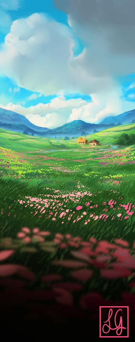 Anime Landscape Wallpaper, Canvas Painting Ideas Diy, Anime Landscape, Studio Ghibli Background, Game Wallpaper, Studio Ghibli Art, Acrylic Painting For Beginners, Canvas Painting Ideas, Ghibli Art