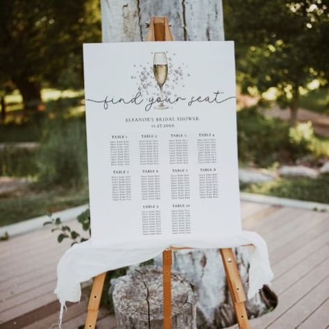 $60.75 | Pearls & Prosecco Bridal Shower Seating Chart - bridal shower seating chart sign, pearls and prosecco, watercolor, elegant, bridal shower seating plan, large seating arrangement, modern table plan, brunch and bubbly, calligraphy Bridal Shower Seating Chart, Bridal Shower Seating, Shower Seating Chart, Floral Seating Chart, Shower Seating, Bridal Shower Tables, Wedding Posters, Seating Plan, Bridal Shower Party