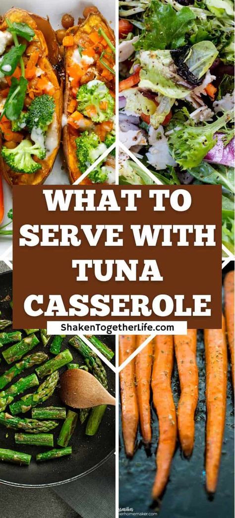 Wondering what to serve with tuna casserole? We have 15 tasty side dishes perfect for this family-favorite classic dinner! Tuna Sides, Tuna Noodle Cassarole, Tuna Spaghetti Recipe, Tuna Pasta Casserole, Tuna Dishes, Fish Casserole, Tuna Pasta Bake, Grilled Tuna, Tuna Noodle