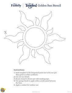 Flower Gleam and Glow | Rapunzel's Sun Stencil Rapunzel Sun, Sun Template, Bolo Rapunzel, Tangled Sun, Tangled Wedding, Tangled Birthday Party, Rapunzel Birthday Party, Tangled Birthday, Rapunzel Party