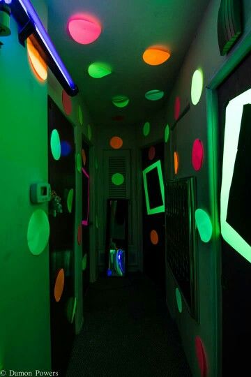 Fun house hallway Hallway, Home Goods, Neon Signs, House Design, Color, Design