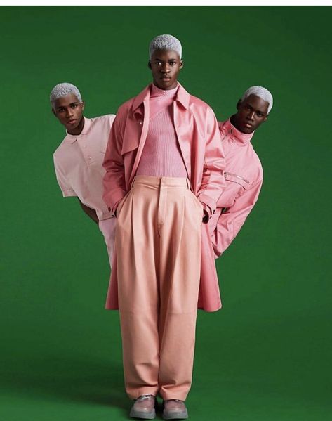 Vogue Poses Men, Vogue Africa, Photoshoot Group, Mode Poses, Men In Pink, Highsnobiety Fashion, Band Photoshoot, Creative Fashion Photography, Mens Photoshoot Poses