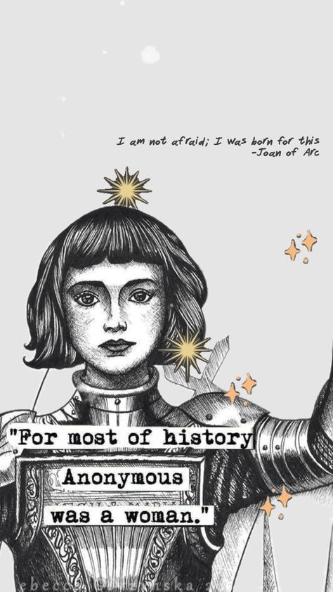 We love Joan, our queen #myfirstshuffle #joanofarc #feminist Aesthetic Feminist Wallpaper, Motivational Feminist Quotes, Feminist Phone Wallpaper, Feminist Quotes Wallpaper, Feminism Graphic Design, Strong Feminist Quotes, Feminist Background, Creative Posters On Women Empowerment, Feminist Images