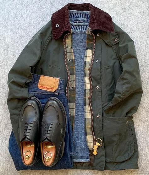 British Casual Style Man, Barbour Outfit Men, Barbour Jacket Mens Outfit, Barbour Style Men, Barbour Outfit, Barbour Jacket Outfit, Barbour Jacket Mens, Workwear Menswear, Barbour Style