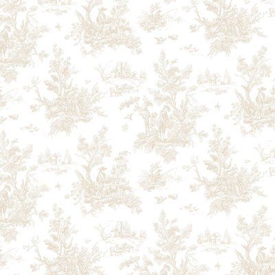 ABMC Westport 32.7' x 20.5" Irish Countryside Toile Roll Wallpaper Color: Satin Wallpaper, 2020 Bedroom, Purple Bathroom, Brick Wallpaper Roll, Toile Wallpaper, Irish Countryside, It's Complicated, Chic Wallpaper, French Bedroom