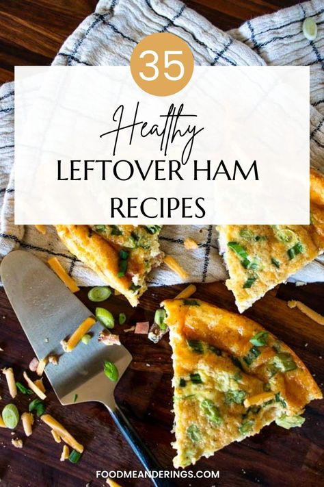 pin with photo of healthy crustless ham and quiche and black text on white background on top Leftover Easter Ham Recipes, Easter Leftover Recipes, Ham Recipes Healthy, Christmas Leftovers Recipes, Healthy Ham, Leftover Easter Ham, Ham Dinner, Leftover Ham Recipes, Easter Dinner Recipes