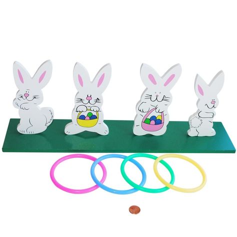 Easter Bunny Egg Hunt Wooden Ring Toss Easter Prizes, Bunny Ring, Easter Party Games, Spring Games, Ring Toss Game, Easter Games, Bunny Party, Unique Easter, Easter Bunny Eggs