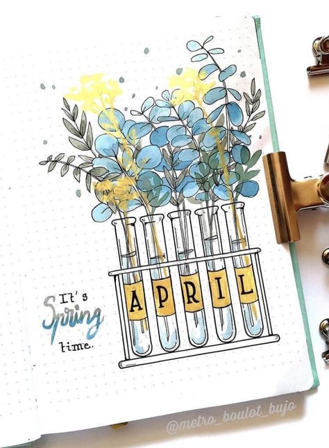 April Bujo Cover, Month Calligraphy, April Bujo, Bujo Cover, April Bullet Journal, خريطة ذهنية, Bullet Journal Page, Bullet Journal Ideas Templates, Creating A Bullet Journal