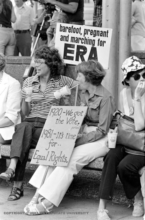 Women at a rally in support of the Equal Rights Amendment in Detroit’s Kennedy Square, June 30, 1981. Research Notes, Racial Segregation, Equal Rights Amendment, Billy Elliot, Gender Roles, Womens March, Women's History, Civil Rights Movement, Women’s Rights