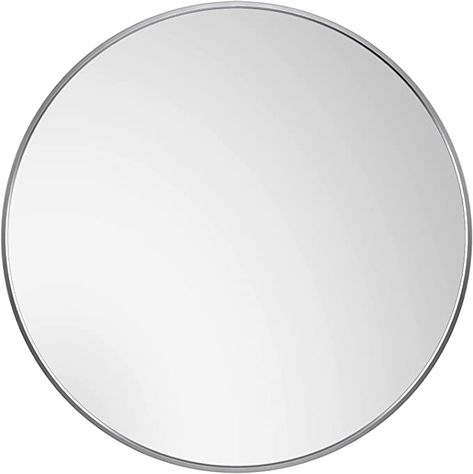 Mirror Circle, Silver Bathroom, Circle Mirror, Entryway Mirror, Metal Frame Mirror, Bedroom Mirror, Rectangle Mirror, Rectangular Mirror, Wall Mounted Mirror