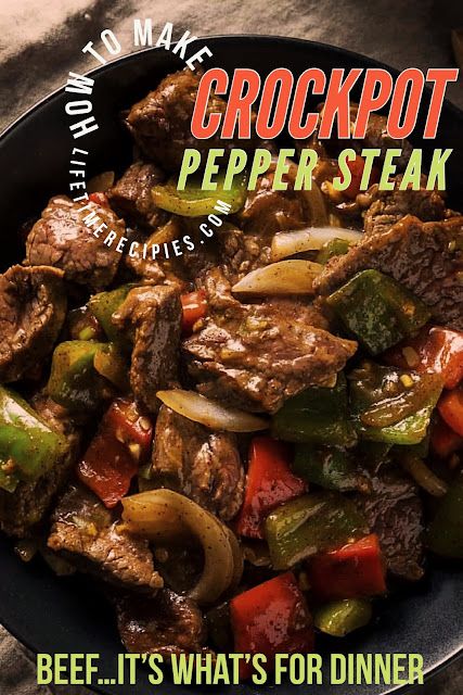 Lifetime Recipes: How to Make Crockpot Pepper Steak Peper Steak, Crockpot Steak Recipes, Crockpot Pepper Steak, Sirloin Steak Recipes, Crockpot Stuffed Peppers, Crockpot Steak, Pepper Steak Recipe, Slow Cooker Stuffed Peppers, Cube Steak Recipes