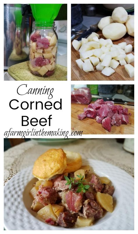 Canning Corned Beef, Canning Corned Beef And Cabbage, Canning Corned Beef And Potatoes, Canning Cooked Meat, Oven Canning Meat, Canned Beef Recipes Pressure Canning, Canned Corned Beef Hash Recipes, Canning Corn, Healthy Fast Food Options