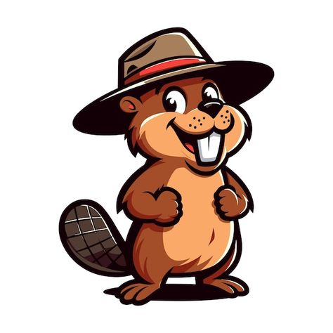 Beaver Illustration, Beaver Drawing, Beaver Cartoon, Beaver Logo, Doodle Monster, Logo Project, Cartoon Logo, Animal Clipart, Christmas Illustration