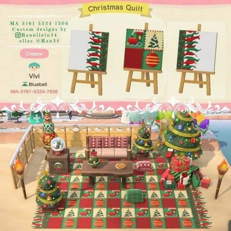 Acnh Christmas Blanket Code, Acnh Christmas Path Codes, Ac Decoration, Animal Crossing Christmas Design Codes, Acnh Holiday, Christmas Acnh, Acnh Christmas Code, Winter Acnh, Acnh Winter