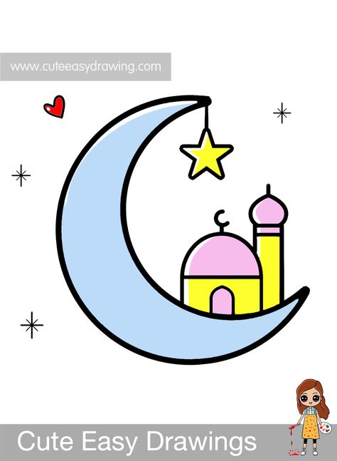 Drawing Eid #SimpleDrawings #Mubarak #HolyMonth #FamilyFriendly #KidsArt #eid Ramadan Drawing For Kids, Eid Milad Un Nabi Drawing Easy, Eid Drawing For Kids, Ramadan Drawing Ideas Easy, Drawing Ideas Islamic, Islamic Drawing Ideas, Eid Drawing Ideas, Ramadan Drawing Ideas, Eid Drawing