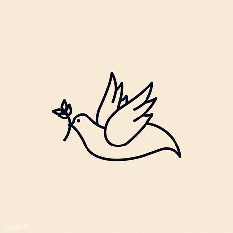 Illustration of a dove of peace | free image by rawpixel.com / NingZk V. Peace Icon, Christian Logo, Nest Logo, Bible Project, Peace Symbols, Class Art Projects, Christian Illustration, Peace Bird, Dove Of Peace