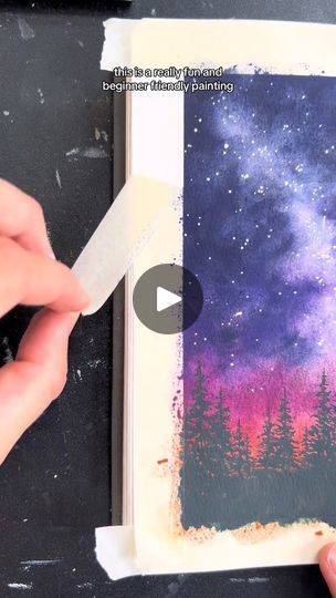 Watercolor Art For Beginners Landscape, How To Paint Night Sky Watercolor, Day And Night Watercolor Painting, Night Sky Watercolor Painting, Watercolor Art Night Sky, Watercolour Night Sky Tutorial, Watercolor Night Sky, Beginners Landscaping, Watercolor Sky