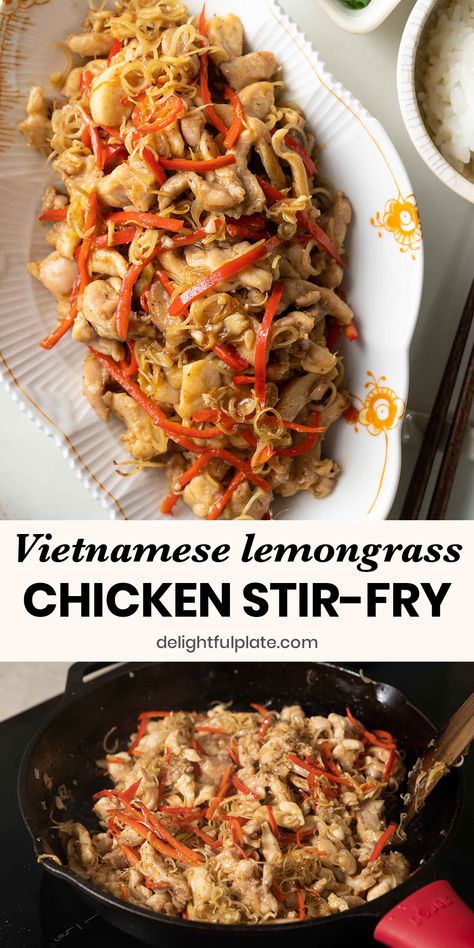 Lemongrass Stir Fry, Chicken Lemongrass Recipes, Lemongrass Chicken Stir Fry, Lemongrass Chicken Vietnamese, Vietnamese Lemongrass Chicken, Lemon Grass Chicken, Lemongrass Recipes, Lemongrass Chicken, Asian Noodle Dishes