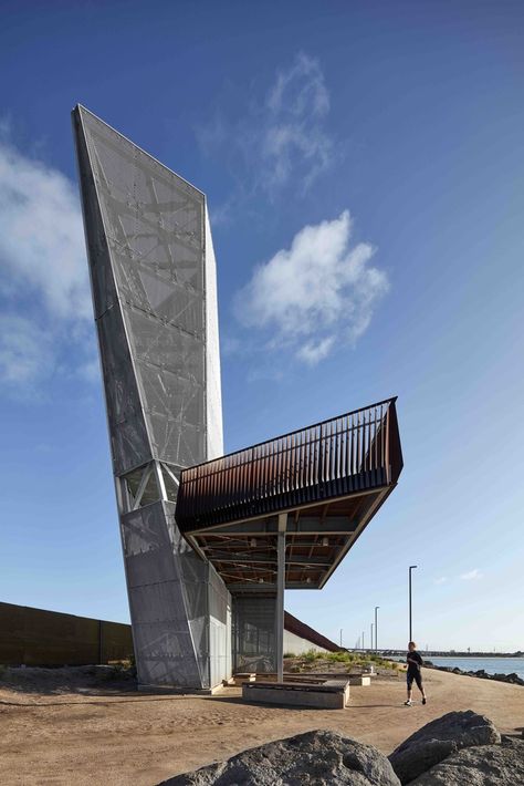 Watchtower Architecture, Watch Tower Architecture, Dreamscape Collage, Park Amenities, Lifeguard Station, Tower Architecture, Melbourne Skyline, Observation Tower, Monumental Architecture