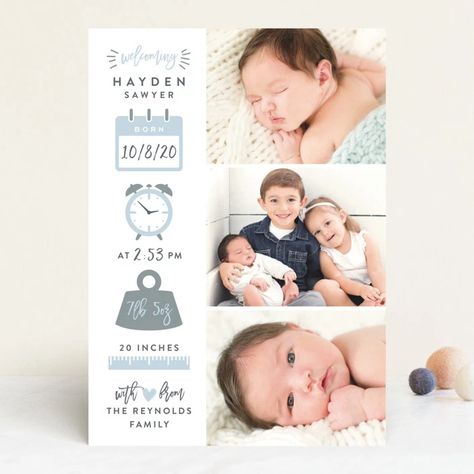 Cutest Birth Announcements: Welcome New Baby With Sweet Stationery – SheKnows Baby Birth Cards, Birth Announcement Design, Hospital Blankets, Baby Picture Frames, Birth Cards, Birth Announcement Card, Newborn Hospital, Baby Announcements, Baby Footprints