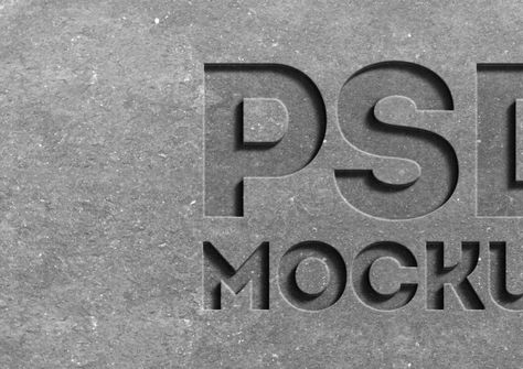 Free Stone Engraved Text Effect PSD - PsFiles Stone Signage, Typography Logo Fonts, Free Logo Psd, Logo Mockups Psd, Photoshop Text Effects, Backlit Signs, Wall Logo, Environmental Graphic Design, Stone Engraving