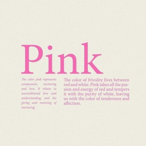 Colour Definition Aesthetic, Meaning Of Pink Color, Pink Definition, Fashion Widgets, Red Definition, Pink Meaning, Pinterest Posters, Color Wheel Projects, Instagram Doodle