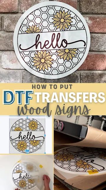 How to Put DTF Transfers on Painted Wood Signs Dtf Project Ideas, Sublimating On Wood, How To Sublimate On Wood, Sublimation On Wood, Silhouette School Blog, Wood Transfer, Sublimation Ideas Projects Inspiration, Silhouette School, White Toner