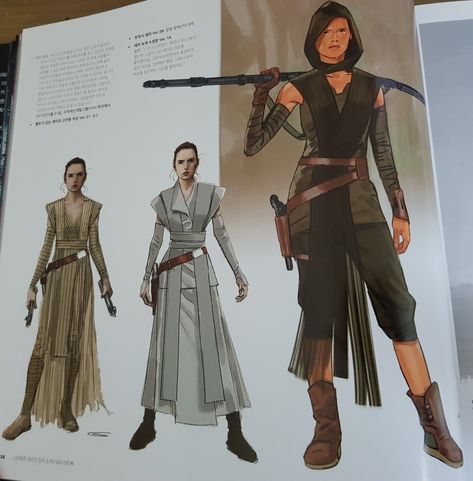 Jedi Robes Concept Art, Rey Concept Art, Couples Dynamics, Battle Outfits, Jedi Robes, Star Wars Outfit, Star Wars Clothes, Jedi Robe, Star Wars Au