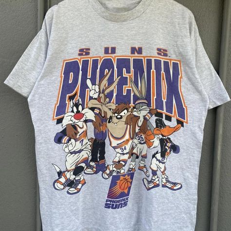 Vintage Nba Phoenix Suns Looney Tunes Shirt, Phoenix Suns Shirt, Basketball Shirt, Shirt For Men Women, Unisex Shirt, Vintage Shirt Our Classic T-Shirt Serves As The Perfect Short-Sleeved Shirt For Your Unique, Funny, Or Personalized Designs. Brand: Gildan Heavy Weight Fabric Classic Unisex Makes This An Easy Fit Size Up If You Want Something Roomier Our Shirts Materials: 100% Cotton ** Note: - Double Check Your Address Before Ordering. - If You Want To Return The Goods, You Are The One To Pay T Looney Tunes Shirt, Vintage Nba, Nba Shirts, Basketball Tees, Basketball Clothes, Shirts Vintage, Sun Shirt, Basketball Shirts, Phoenix Suns