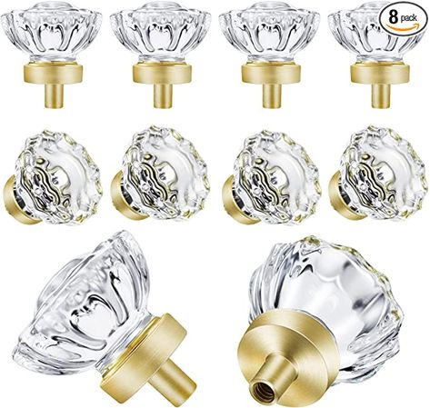 Gold Cabinet Knobs, Crystal Bathroom, Painting Bathroom Cabinets, Gold Cabinet, Glass Cabinet Knobs, Dresser Drawer, Girl Bedroom Designs, Crystal Knobs, Glass Knobs