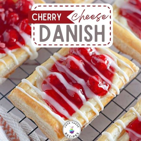 This delightful cherry cheese Danish combines flaky layers of frozen puff pastry with a luscious cream cheese filling and a burst of juicy cherry flavor. Cherry Danish Puff Pastry, Butter Cocktail, Cherry Danish Recipe, Cherry Cheese Danish, Cherry Danish, Marscapone Cheese, Cream Puffs Easy, Cheese Danishes, Danish Recipes