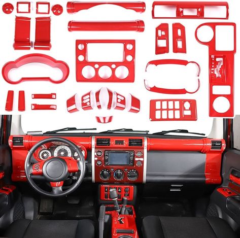 Amazon.com: LLKUANG 28 PCS Full Set Interior Decoration Trim Kit for Toyot@ FJ Cruiser 2007-2021,Car Central Control Dashboard Navigation Panel Sticker Interior Trim Cover (Carbon Fiber Pattern-Black) : Automotive Fj Cruiser Interior, Trim Kit, Fj Cruiser, Interior Trim, Center Console, Interior Decoration, Full Set, Carbon Fiber, Interior Decorating