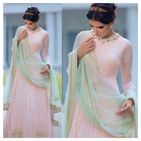 Pastel desi Pakistani Bengali Indian suit Pink Gown, Party Mode, Salwar Kamiz, Desi Clothes, Indian Couture, Asian Outfits, Indian Attire, Manish, Indian Wedding Dress