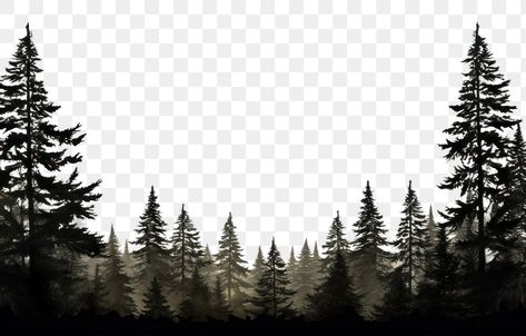 Plant Transparent Background, Silhouette Forest, Hawk Pictures, Pine Tree Silhouette, Pine Tree Art, Forest Silhouette, Mountain Illustration, Dark Nature Aesthetic, Silhouette Png