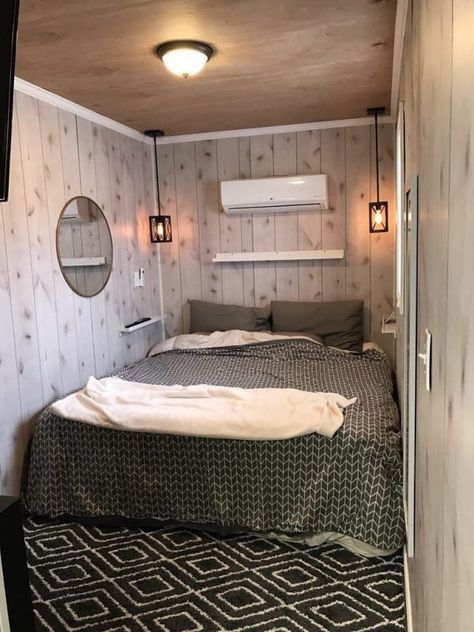 Shipping Container House in Texas is Filled with Rustic Charm Container Bedroom, Full Size Bedroom Sets, Tiny House Towns, Storage Container Homes, Homes Ideas, Container Houses, Tiny House Listings, Container House Plans, Casa Container