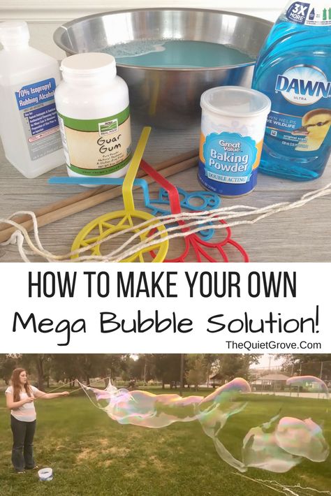 How to Make Your Own Mega Bubble Solution! Homemade Bubble Wands, Bubble Solution Recipe, Kids Gratitude Journal, Gratitude Journal For Kids, Bubble Recipe, Entrepreneur Kids, Bubble Solution, Homemade Bubbles, Giant Bubbles