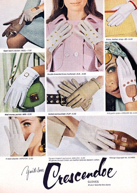 60s Gloves, Abqari Wazaif, 60s Accessories, Vintage Dress Outfit, 60s Mod Fashion, Hrh Collection, 70 Outfits, Ladies Gloves, 1960 Fashion