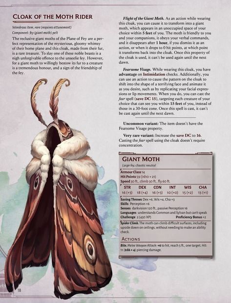 (Mothryn) Cloak Of The Moth Rider Loot Tavern, Dnd Stats, Dnd Items, Dnd World Map, Dnd Funny, Dungeons And Dragons 5e, The Moth, D D Items, Dnd Dragons