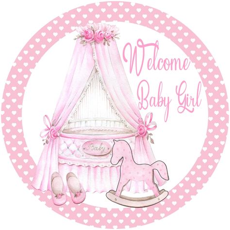 Welcome Baby Girl Sign Welcome Sign Baby Girl Sign Birth - Etsy Australia Shower Wallpaper, Baby Wreaths, Baby Boy Cake Topper, Baby Girl Sign, Reindeer Christmas Gift, Welcome Baby Girl, Welcome New Baby, Baby Gril, Door Hanger Wreath