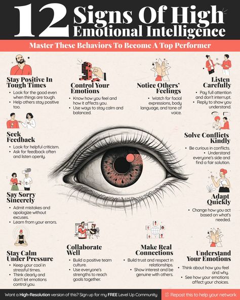 Will McTighe on LinkedIn: These 12 behaviors separate the good from the great:


Mastering emotional… | 247 comments Master Emotions, Leadership Competencies, Linkedin Optimization, High Emotional Intelligence, Emotion Regulation, Interpersonal Skills, Learning Strategies, Human Relationship, Clear Mind