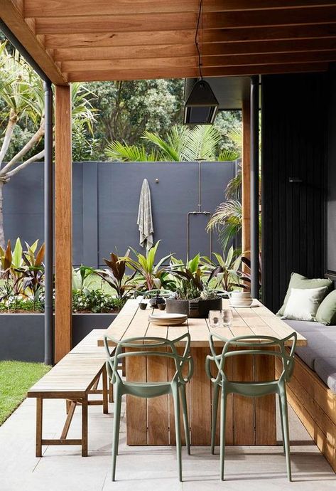 Outdoor Bench Seating, Urban Garden Design, Pergola Design, Alfresco Area, Outdoor Living Rooms, Backyard Spaces, Outdoor Entertaining Area, Pergola Designs, Pergola Shade