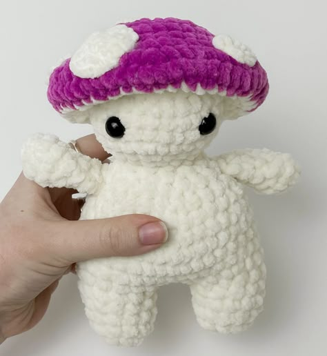 Crochet Mushroom Boy - Free Crochet Pattern Free Mushroom Amigurumi, Cool Amigurumi Free Pattern, Crochet Mushroom Stuffies, Mushie Crochet Pattern, Crochet Mushie Pattern, Cute Mushroom Crochet Pattern, Bernat Blanket Yarn Patterns Crochet Beginner, Mushroom Crochet Plushies, Cute Crochet Plushie Pattern