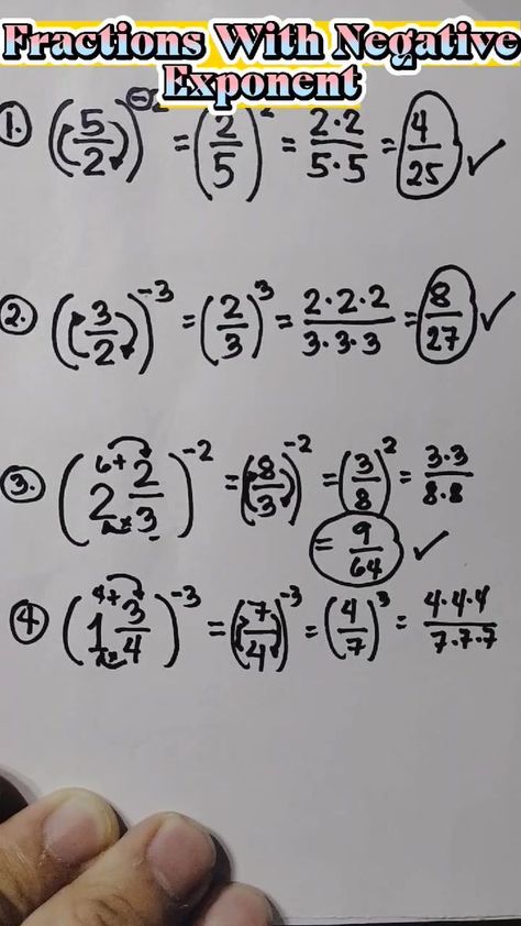 BASIC MATH REVIEW: Fractions With Negative Exponent | BASIC MATH REVIEW: How To Simplify Fractions With Negative Exponent. #mathreview #basicmath | By Mathematics Tutorial Simplify Fractions, Negative Exponents, Simplifying Fractions, How To Simplify, Math Review, Basic Math, Quick Saves