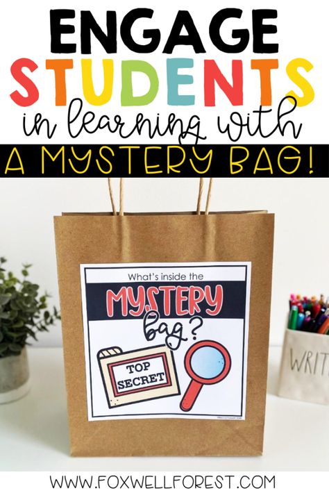 Engage Students In Learning With A Mystery Bag! 2nd Grade Activities, Mystery Writing, Abc Activities, Interactive Science Notebook, Kindergarten Books, Engagement Strategies, Writing Crafts, Mystery Bag, Best Mysteries