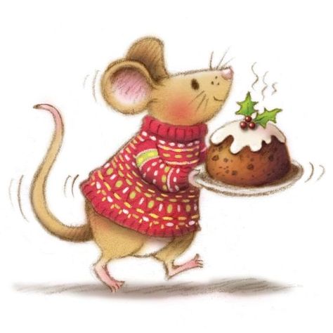 Illustrator Portfolio, Mouse Paint, Mouse Illustration, Mouse Drawing, Animal Illustration Art, Christmas Rock, Christmas Mouse, Christmas Pudding, Cute Mouse