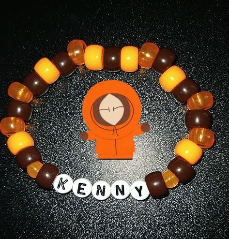 Kenny Bracelet, South Park Bracelet Ideas, South Park Bracelet, South Park Kandi, Diy Kandi Bracelets, Pony Bead Bracelets, Kenny South Park, Style South Park, South Park Memes