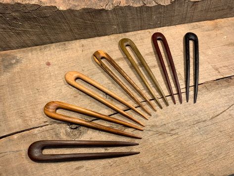 Brass Hair Pin, Wood Comb, Wooden Comb, Pin Hair, Hair Fork, Shawl Pins, Copper Hair, Handmade Brass, Natural Wax