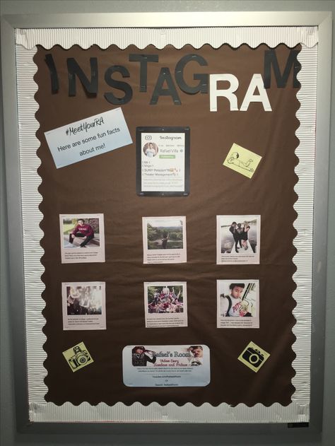 Bulletin Board RA Ra All About Me Bulletin Board, Meet Your Ra Bulletin Board Ideas, Meet The Ra Bulletin Board, Ra Poster Ideas, Ra Get To Know Me Board, Ra Decorations Hallways, Ra About Me Board, Ra Where Am I Board, Meet Your Ra Bulletin Board